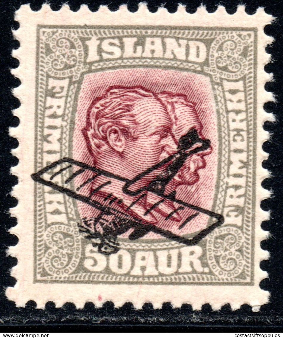 3112. ICELAND,ISLAND 1929 50a SC, 2 MNH,VERY FINE AND VERY FRESH - Airmail