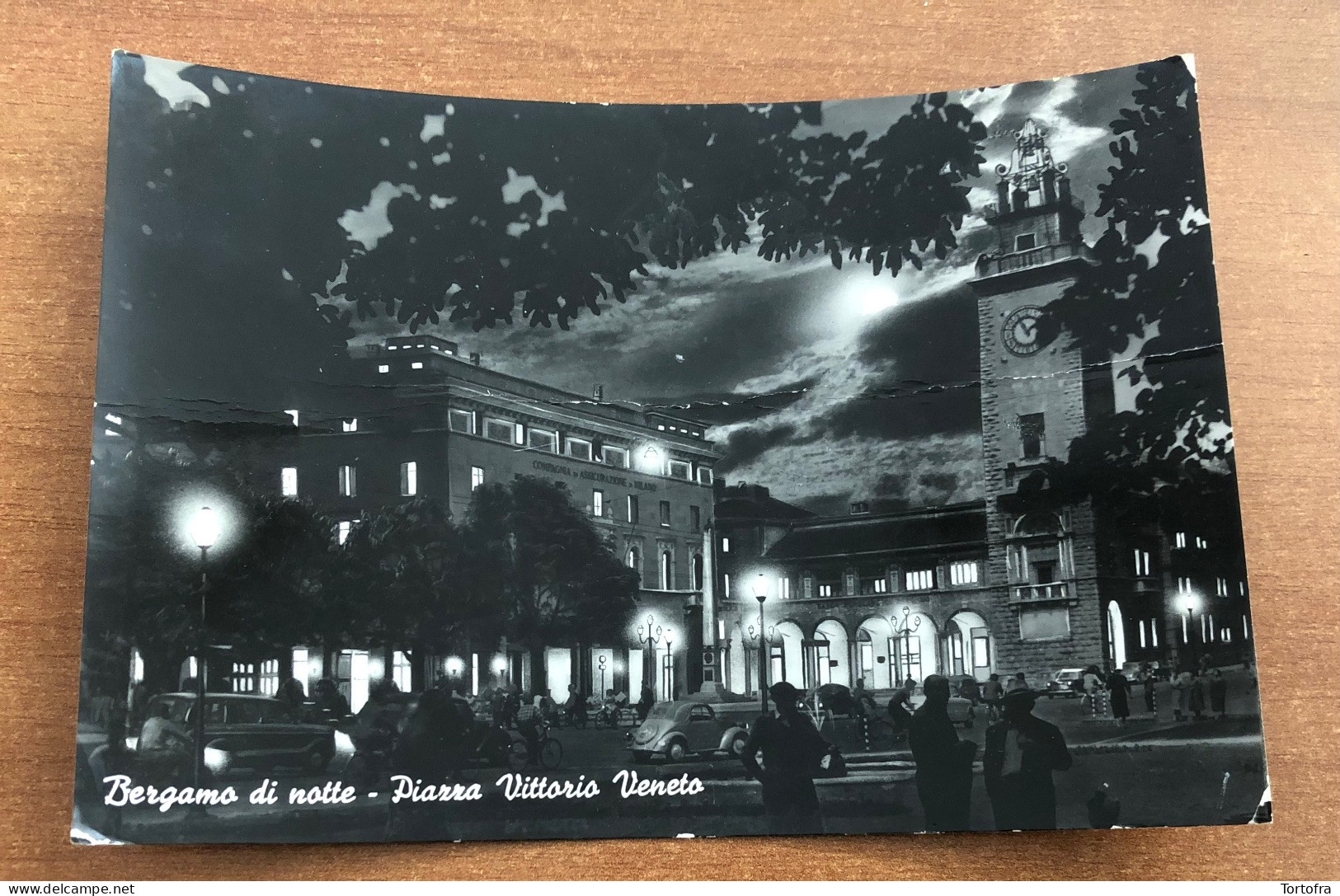 BERGAMO DI NOTTE PIAZZA VITTORIO VENETO 1964 - Bergamo