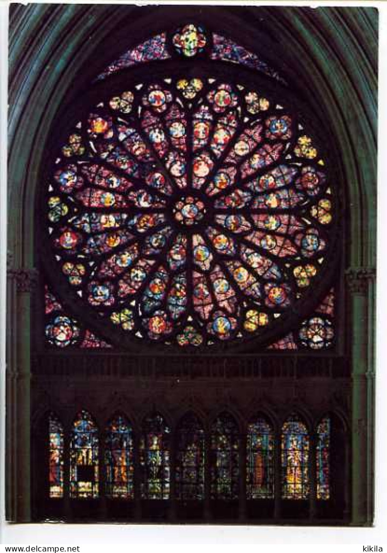 CPSM 10.5 X 15  Marne REIMS  La Cathédrale - La Grande Rose Ouest - Reims
