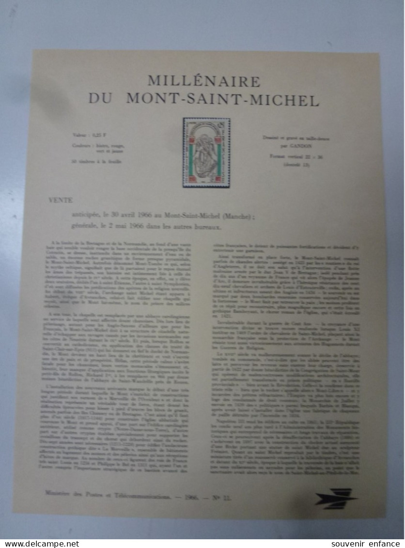 N° 1482 Millénaire Du Mont Saint Michel - Documents De La Poste