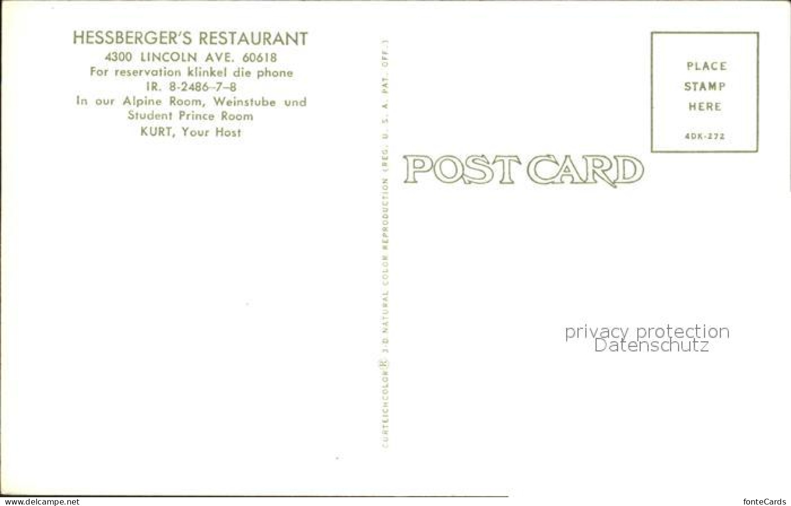 72225800 Chicago_Illinois Hessbergers Restaurant Lincoln Ave - Other & Unclassified