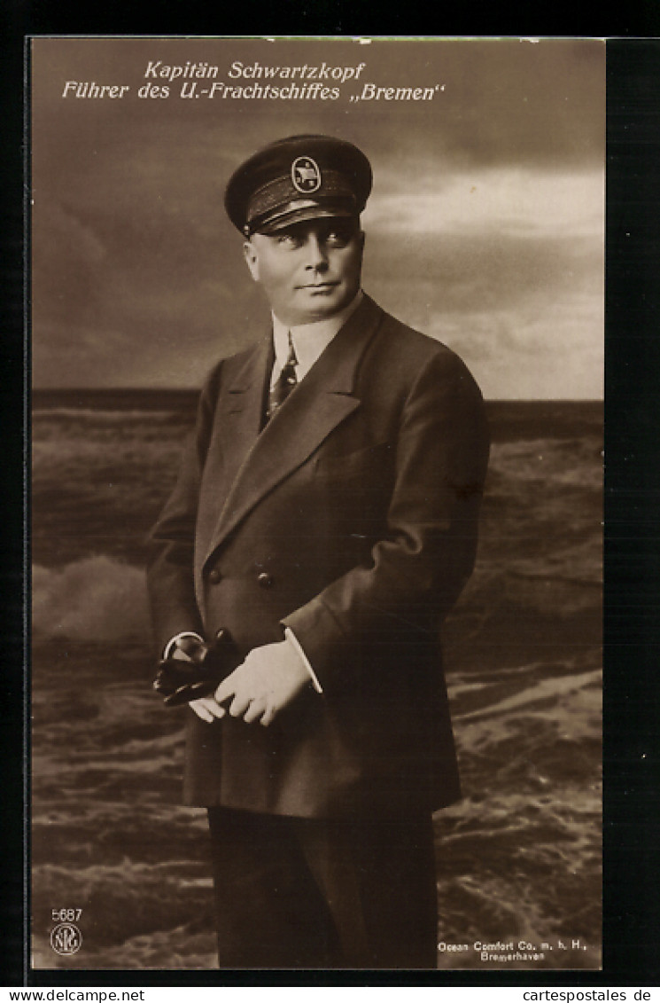 AK Kapitän Schwartzkopf, Kommandant Des Fracht-U-Bootes Bremen  - Guerre
