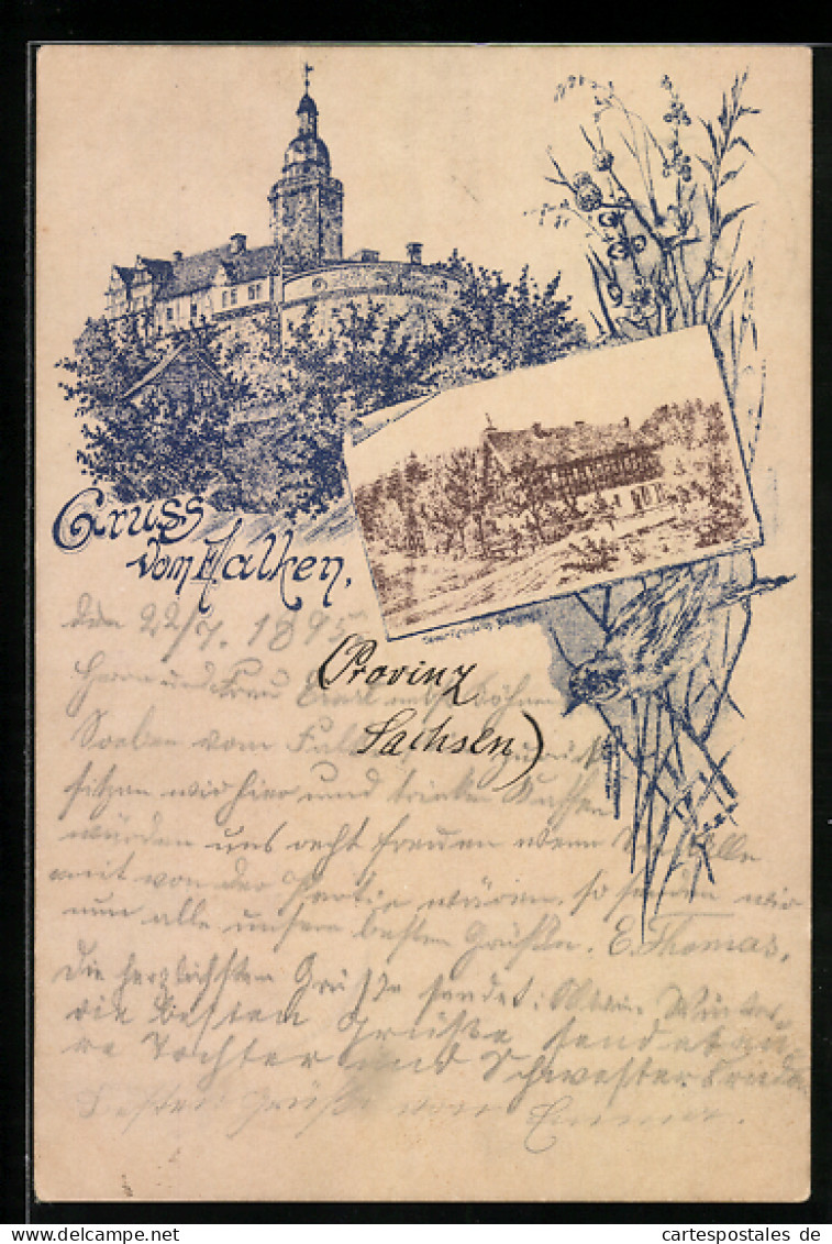 Vorläufer-Lithographie Pansfelde, 1895, Burg Falkenstein, Gasthaus  - Sonstige & Ohne Zuordnung
