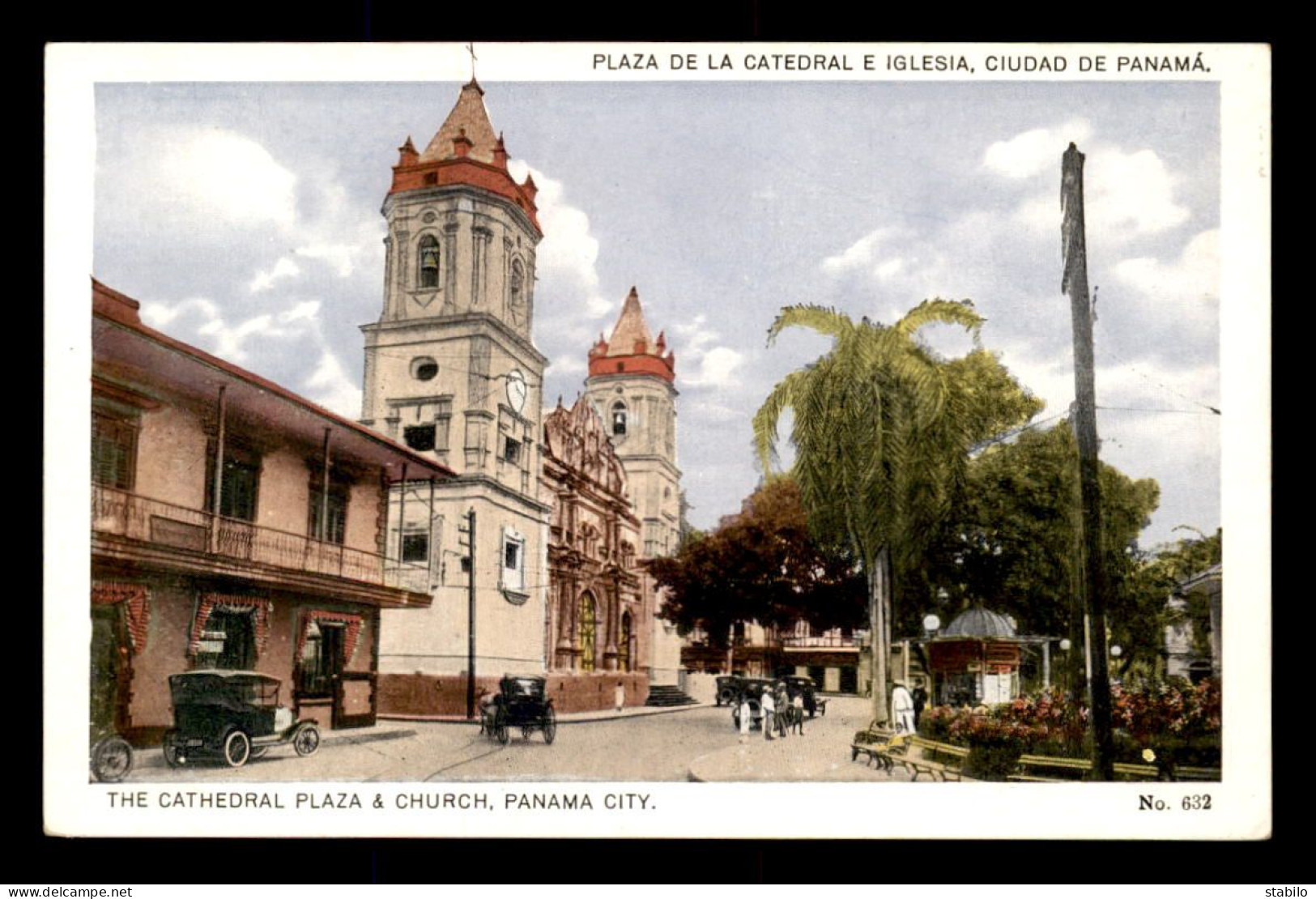 PANAMA - THE CATHEDRAL PLAZA AND CHURCH - Panama