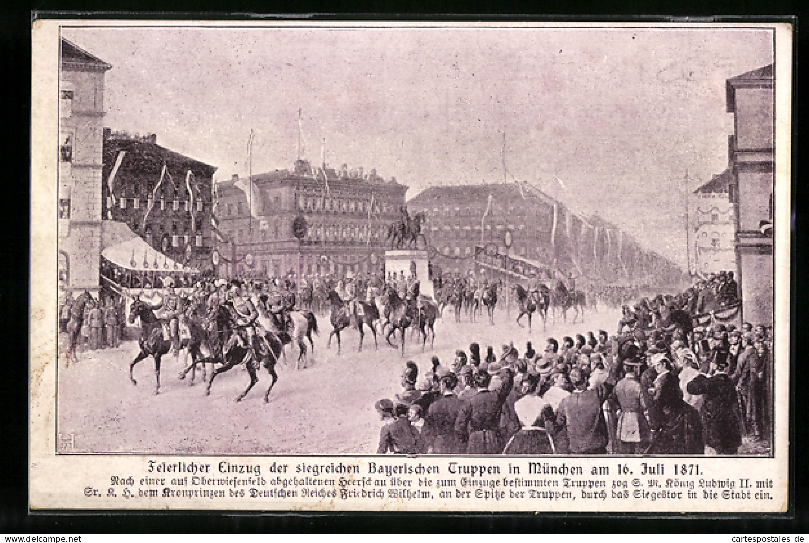 AK München, Einzug Der Siegreichen Truppen Am 16. Juli 1871  - Muenchen
