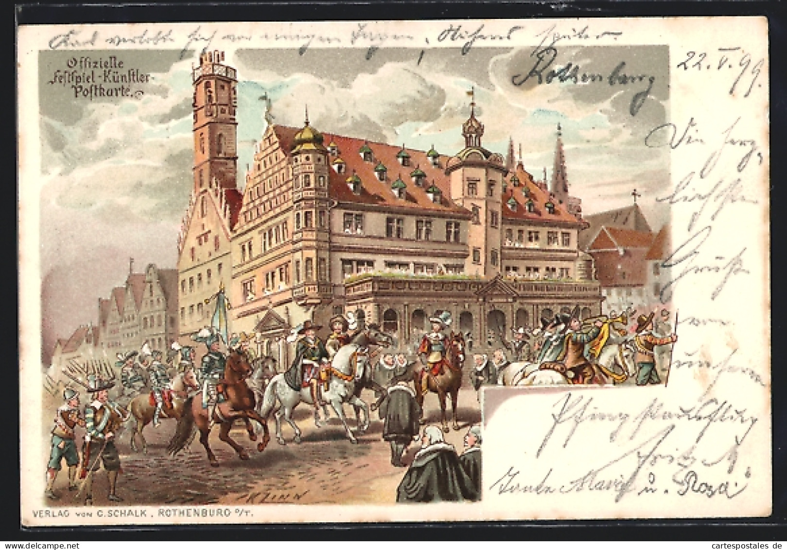 Künstler-AK Rothenburg, Festspiel, Tilly`s Einzug In Rotheburg Anno 1631, Reiterei, Soldaten  - Rothenburg O. D. Tauber