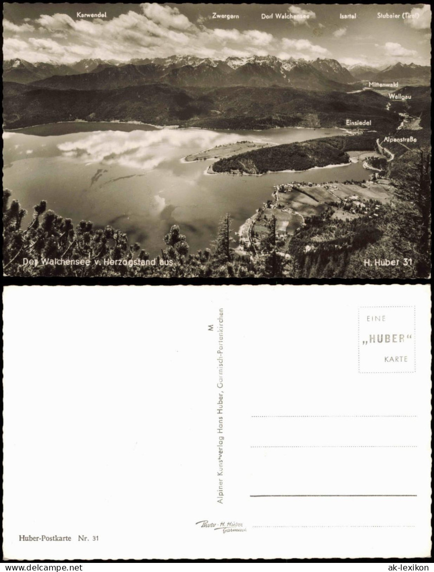 Ansichtskarte Kochel Am See Walchensee Mit Ortsbeschreibungen 1962 - Autres & Non Classés