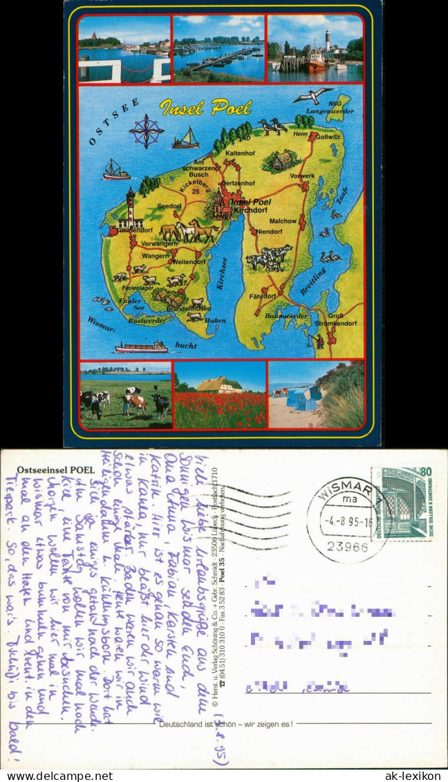Ansichtskarte Insel Poel Mehrbild Landkarten AK 1995 - Sonstige & Ohne Zuordnung