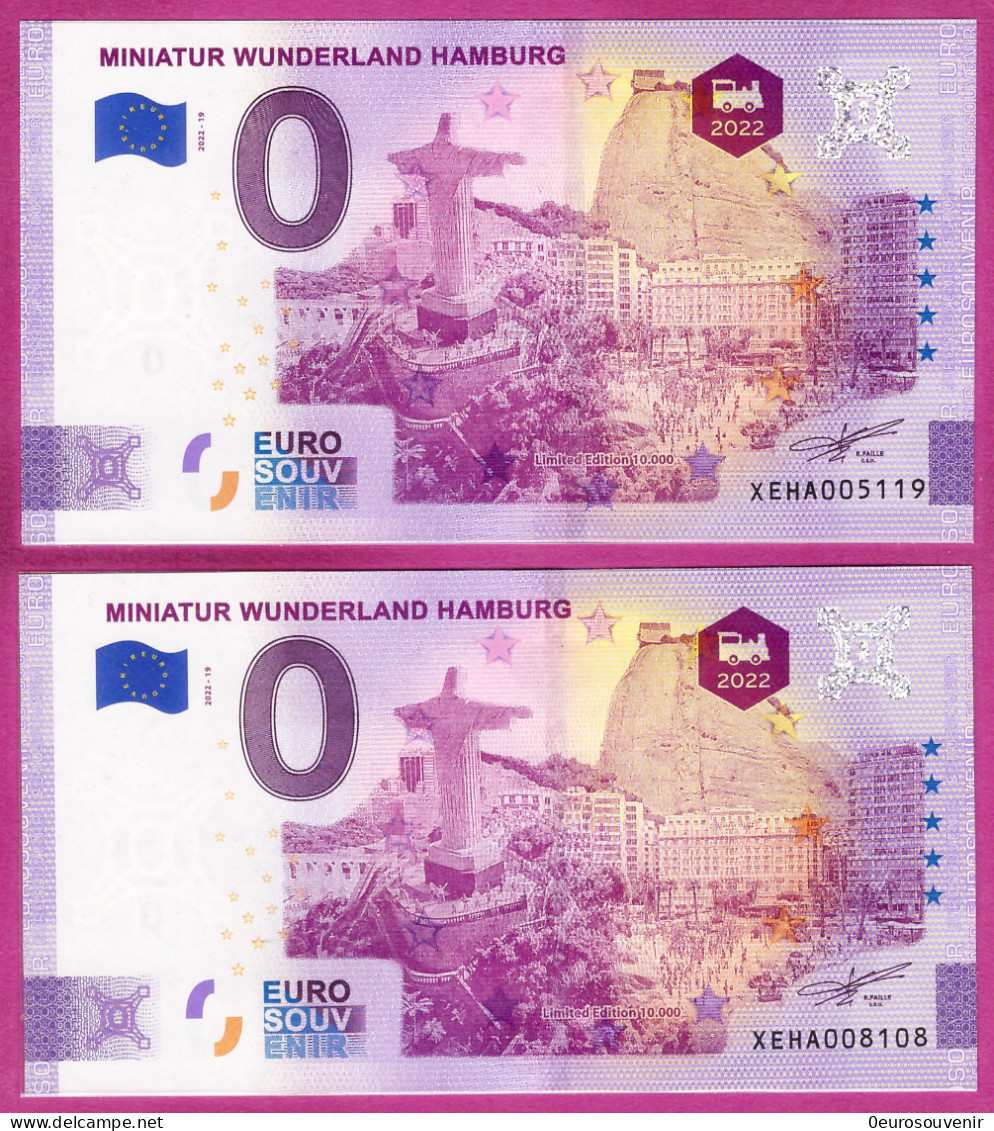 0-Euro XEHA 2022-19 MINIATUR WUNDERLAND HAMBURG - RIO DO JANEIRO Set NORMAL+ANNIVERSARY - Private Proofs / Unofficial