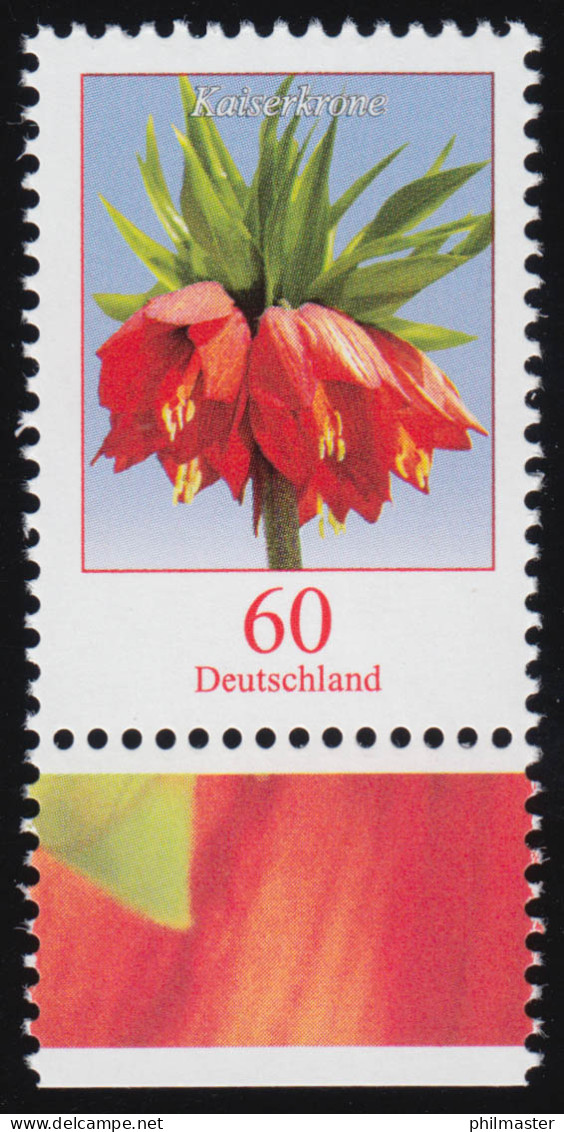 3043 Blume Kaiserkrone 60 Cent Nassklebend Aus Bogen, Postfrisch ** - Ongebruikt