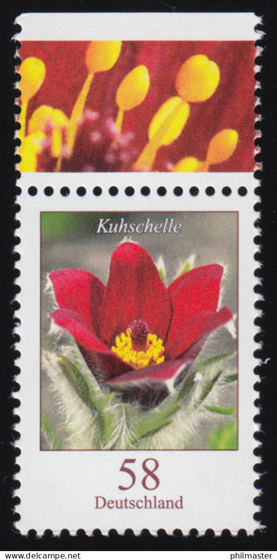 2968 Blumen 58 Cent Kuhschelle Nassklebend Aus Bogen, Postfrisch ** - Unused Stamps
