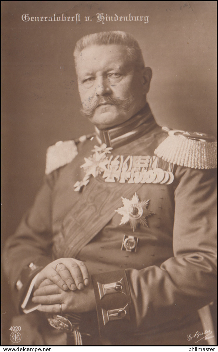 Fotokarte Reichspräsident Generaloberst Paul Von Hindenburg, AACHEN 9.12.14 - Altri & Non Classificati