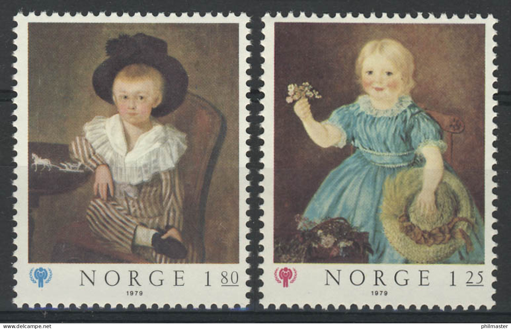 Norwegen: Kindergemälde Junge & Mädchen, 2 Werte, Satz ** - Sonstige & Ohne Zuordnung