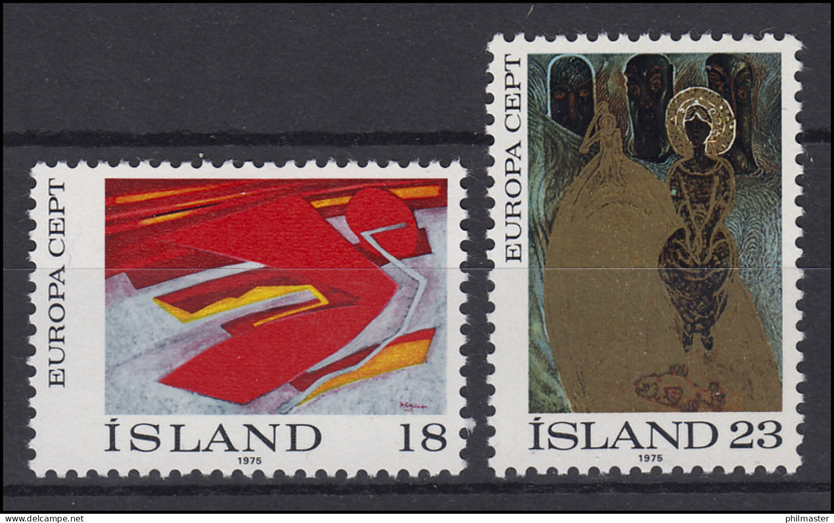 Island: Europa / CEPT Gemälde / Paintings Skulason Und Kjarval 1975, 2 Werte ** - Autres & Non Classés