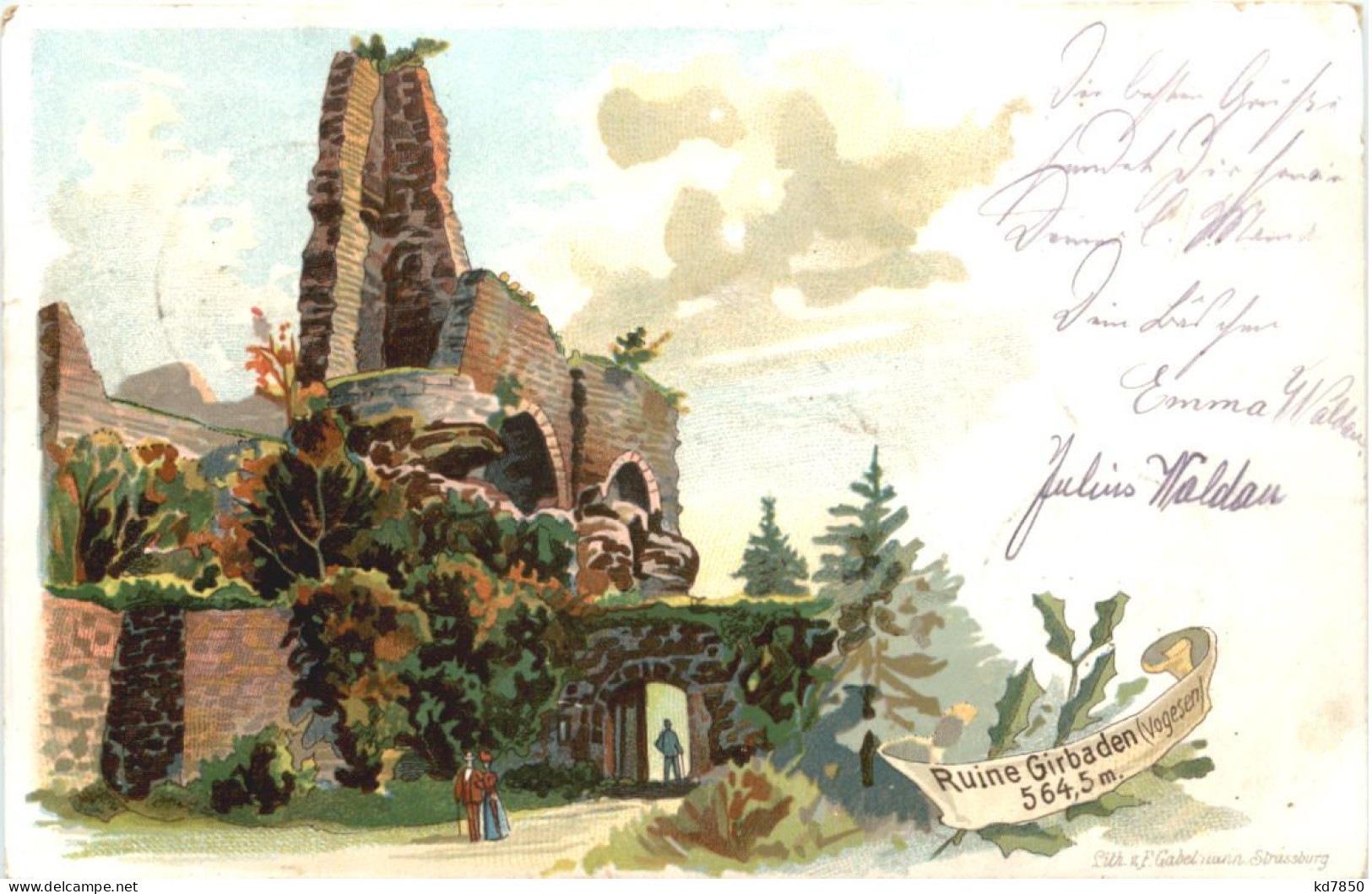 Ruine Girbaden - Litho - Sonstige & Ohne Zuordnung