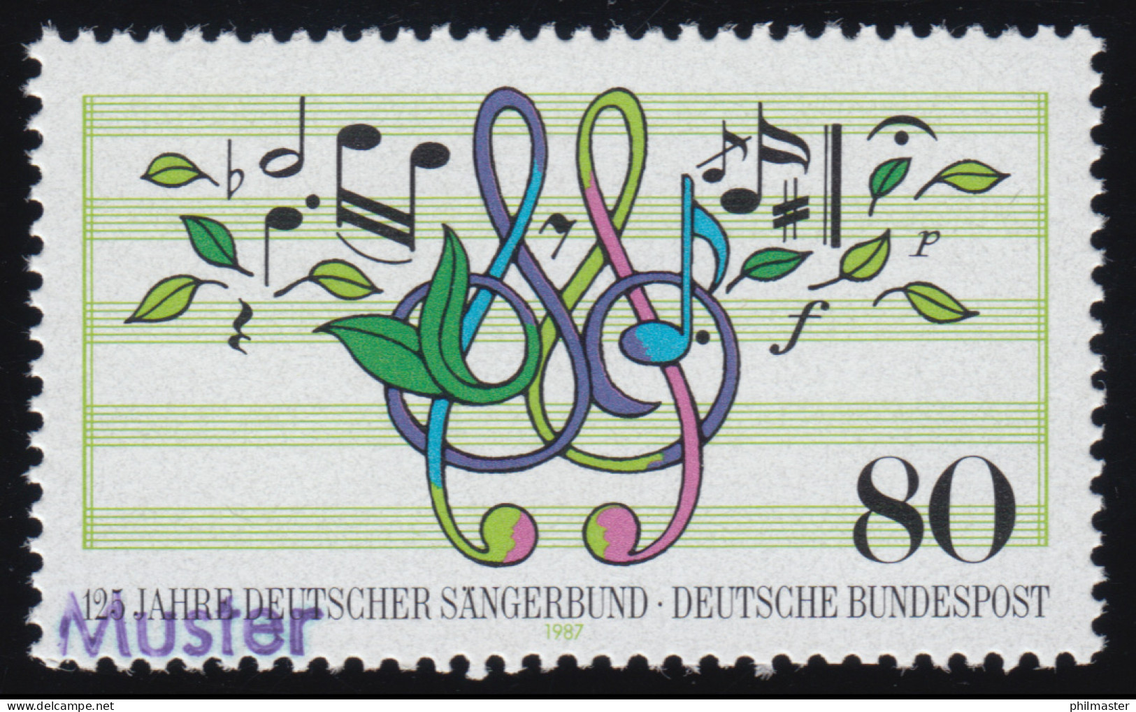 1319 DSB - Deutscher Sängerbund, Muster-Aufdruck - Variétés Et Curiosités