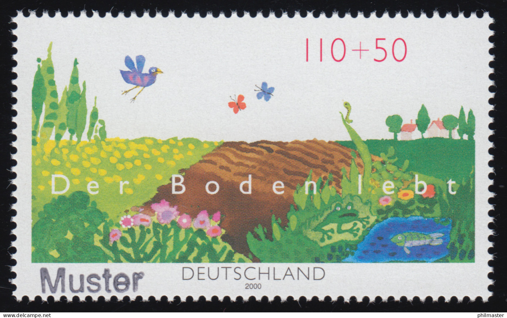 2116 Naturschutz: Der Boden Lebt, Muster-Aufdruck - Variétés Et Curiosités