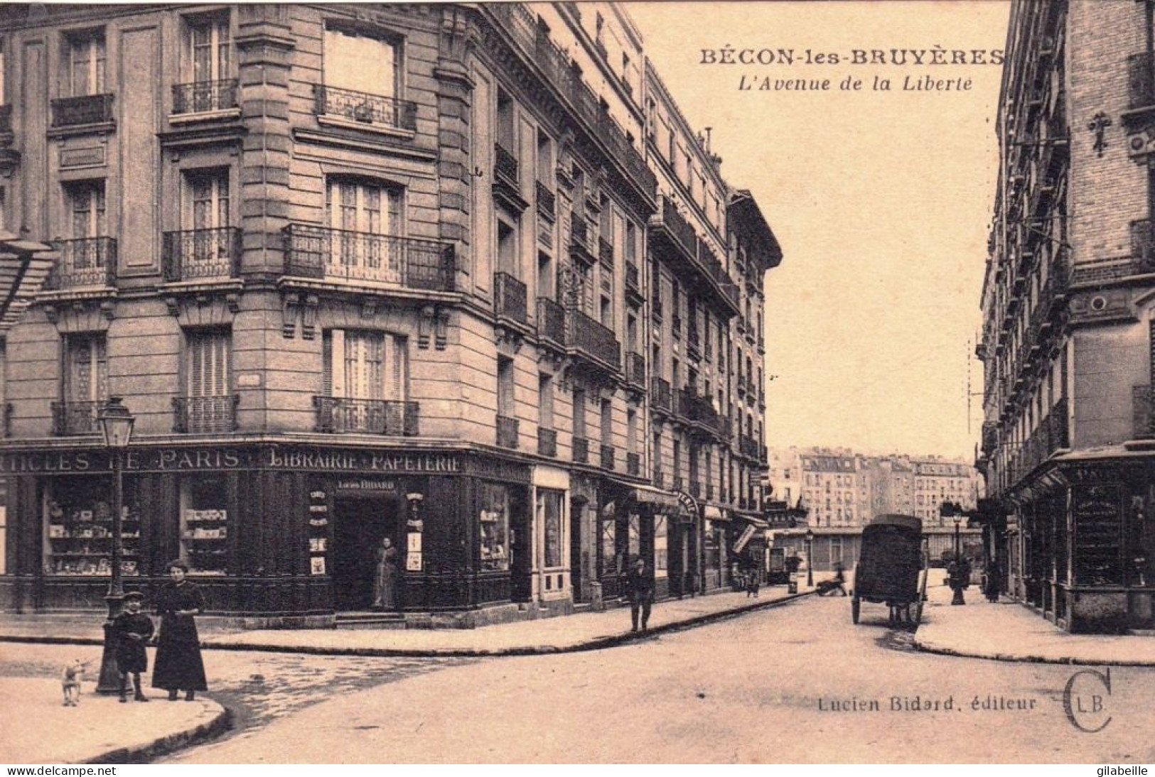 92 - Hauts De Seine -  BECON Les BRUYERES - L Avenue De La Liberté - Librairie Papeterie - Sonstige & Ohne Zuordnung