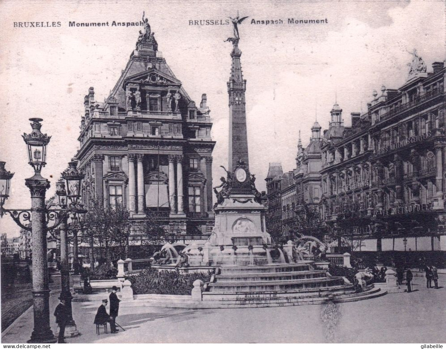 BRUXELLES -  Monument Anspach  - Grand Format 18cm X14cm - Monumentos, Edificios