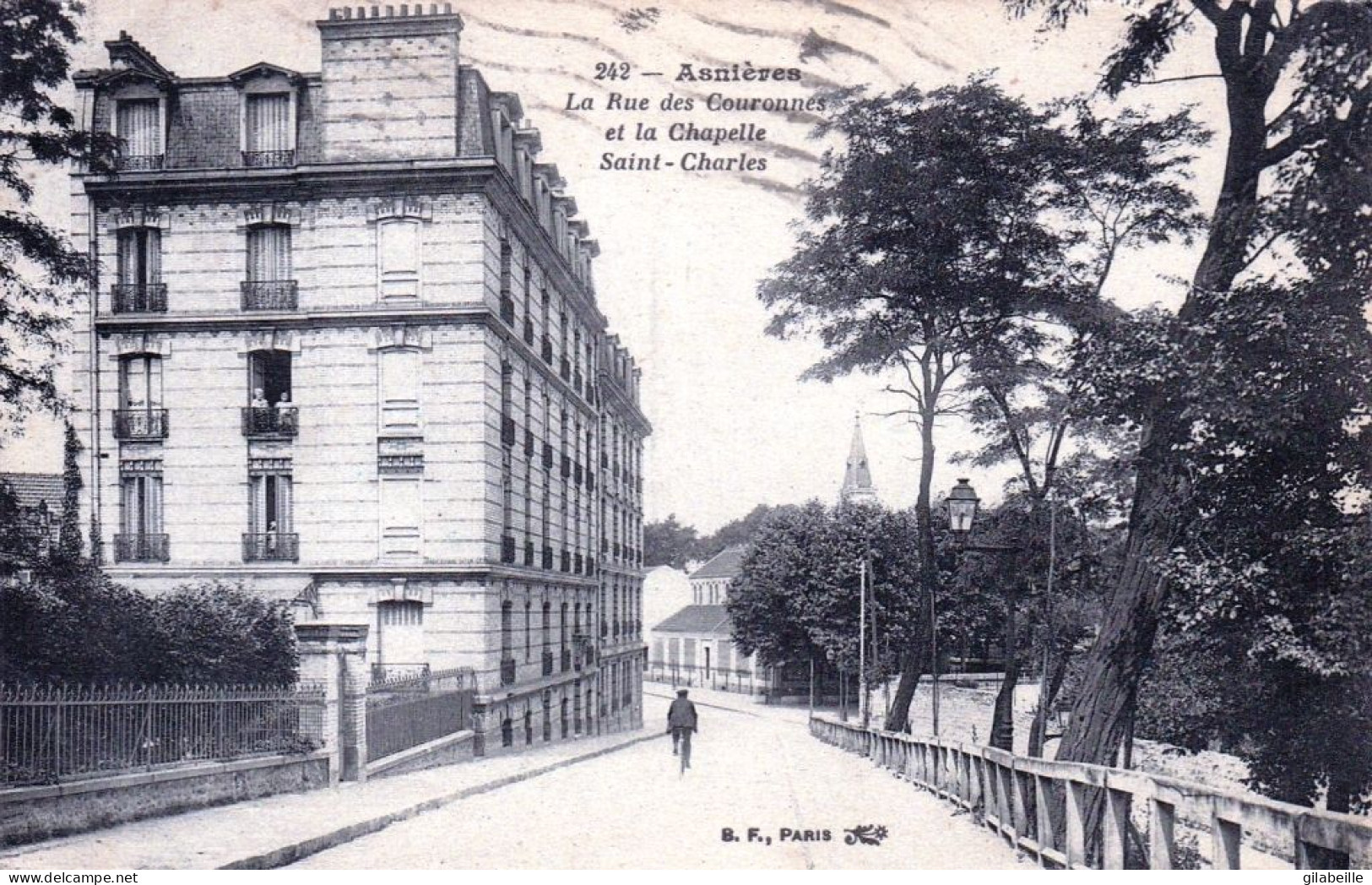   92 - Hauts De Seine - ASNIERES Sur SEINE - La Rue Des Couronnes Et La Chapelle Saint Charles - Asnieres Sur Seine