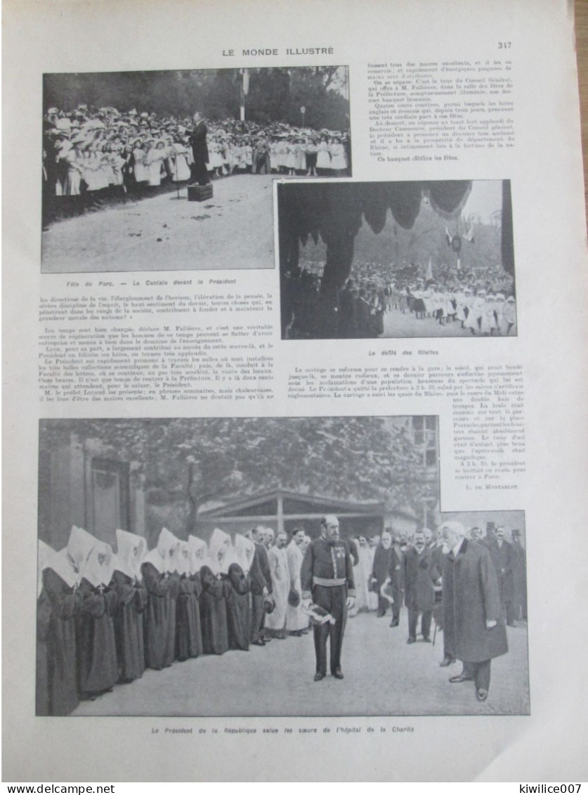 1907 Le Président De La Republique à LYON Exposition Ecole De Service De Santé CHAMBRE DE COMMERCE Hopital De La Charité - Unclassified