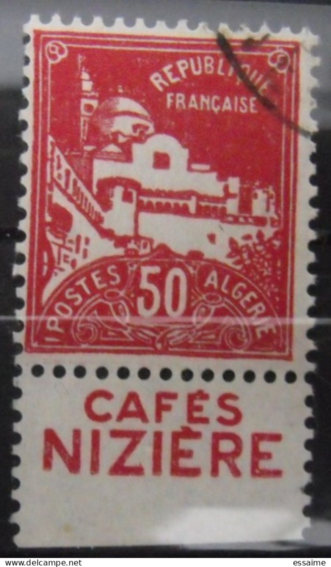 Timbre à Bande Publicitaire Algérie Mosquée De La Pêcherie 50 C Rouge N° 79A. Carnet Pub Publicité Cafés Nizière - Otros & Sin Clasificación