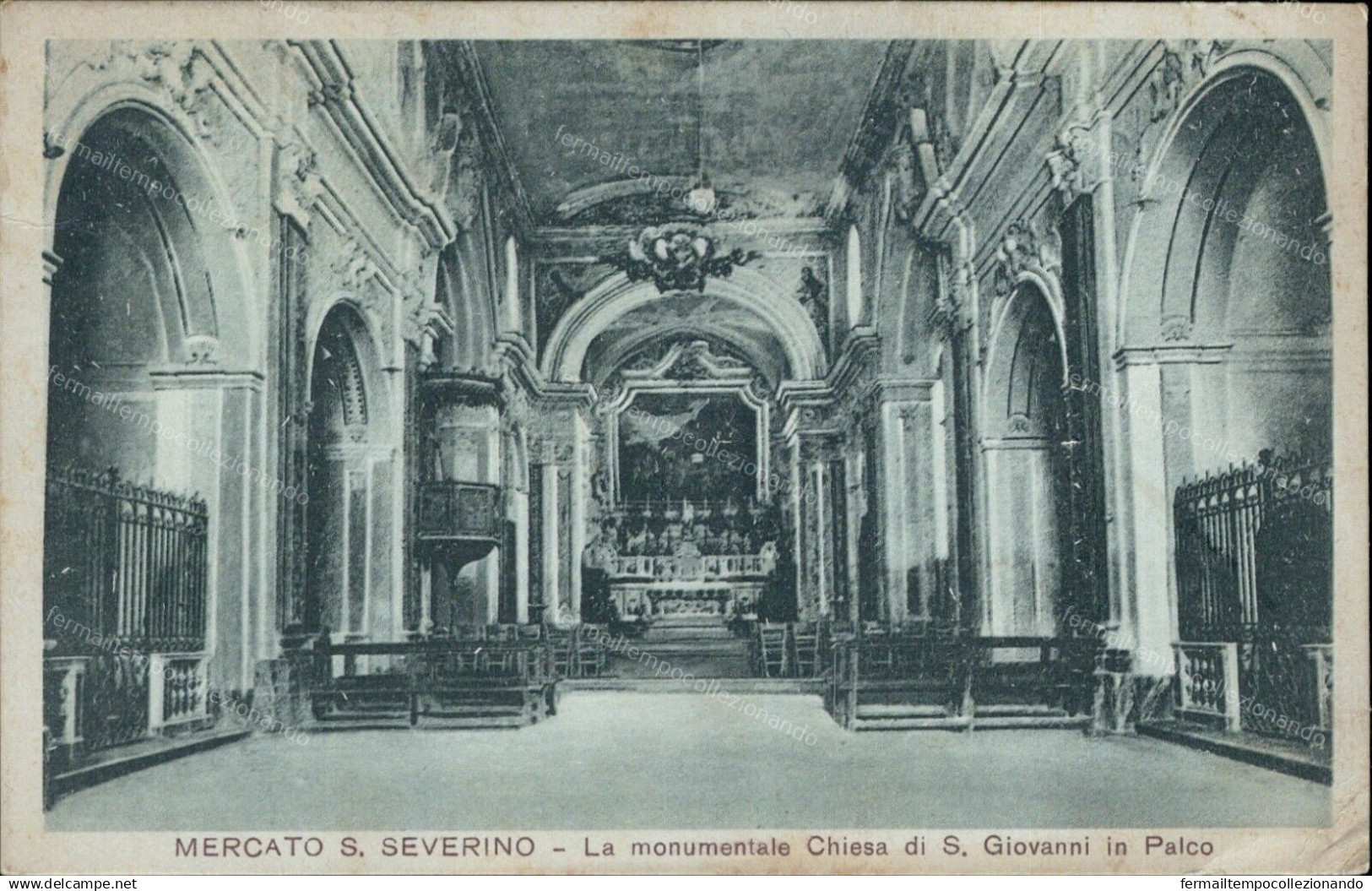 Cs384 Cartolina Mercato S.severino Chiesa Di S.giovanni In Palco Salerno 1933 - Salerno