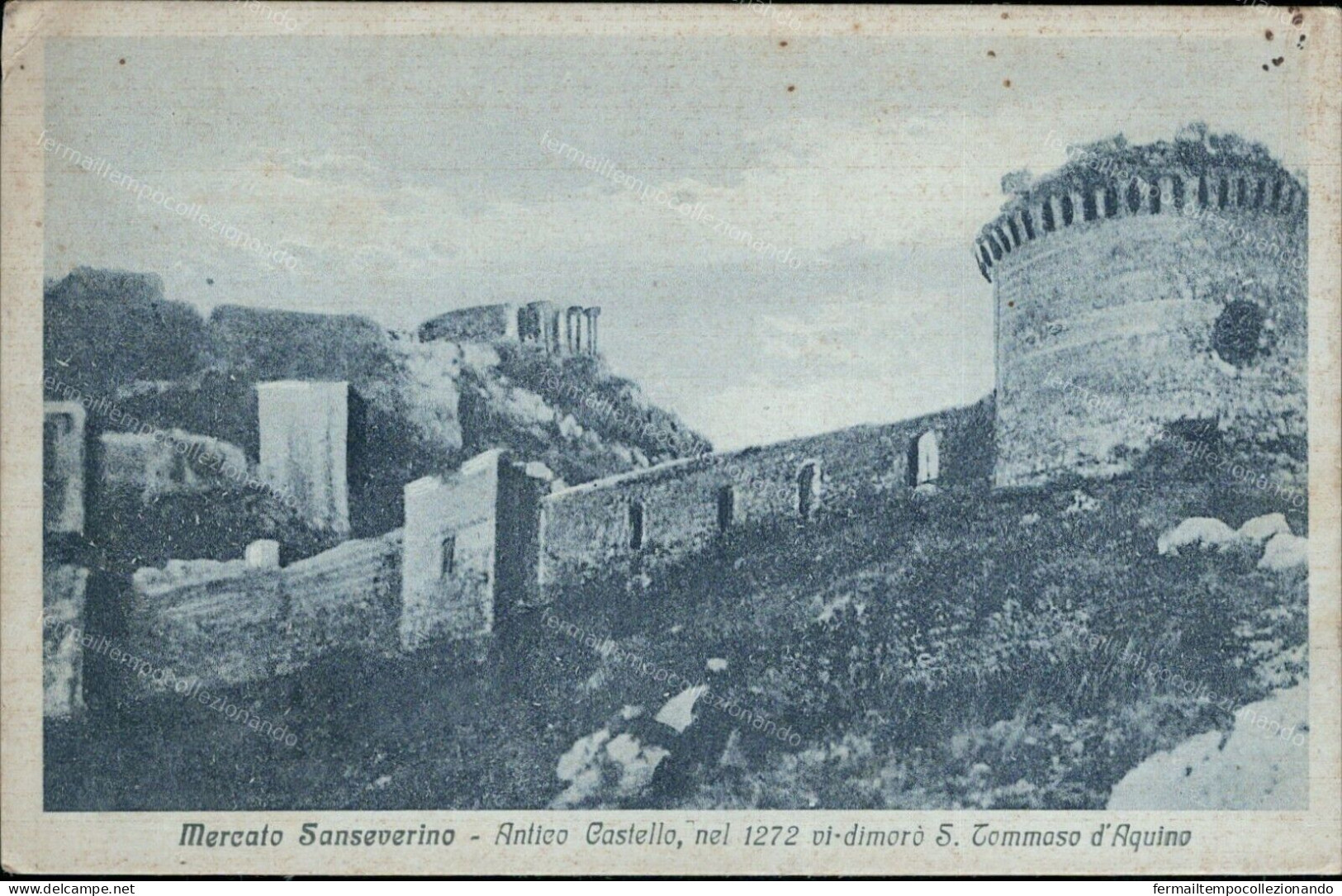 Cs385 Cartolina Mercato S.severino Antico Castello Salerno 1932 - Salerno