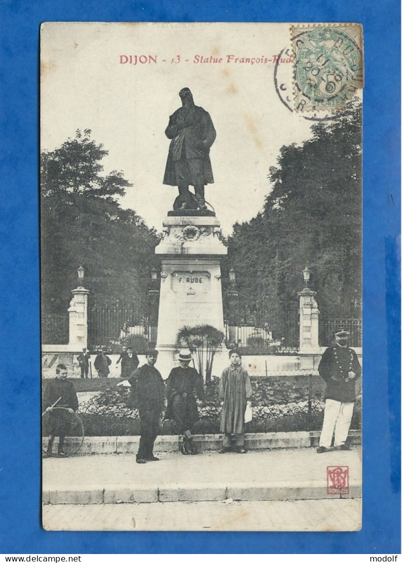 CPA - 21 - Dijon - Statue François Rude - Animée - Circulée En 190? - Dijon