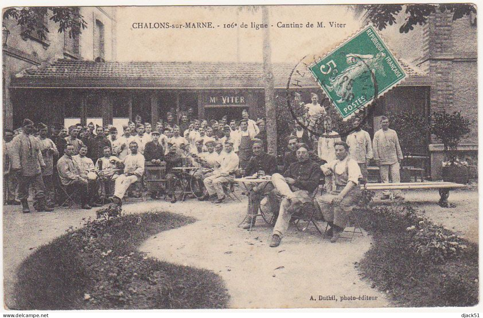 51 - CHALONS-sur-MARNE -  106e De Ligne - Cantine De M. Viter - 1917 / Militaria - Châlons-sur-Marne