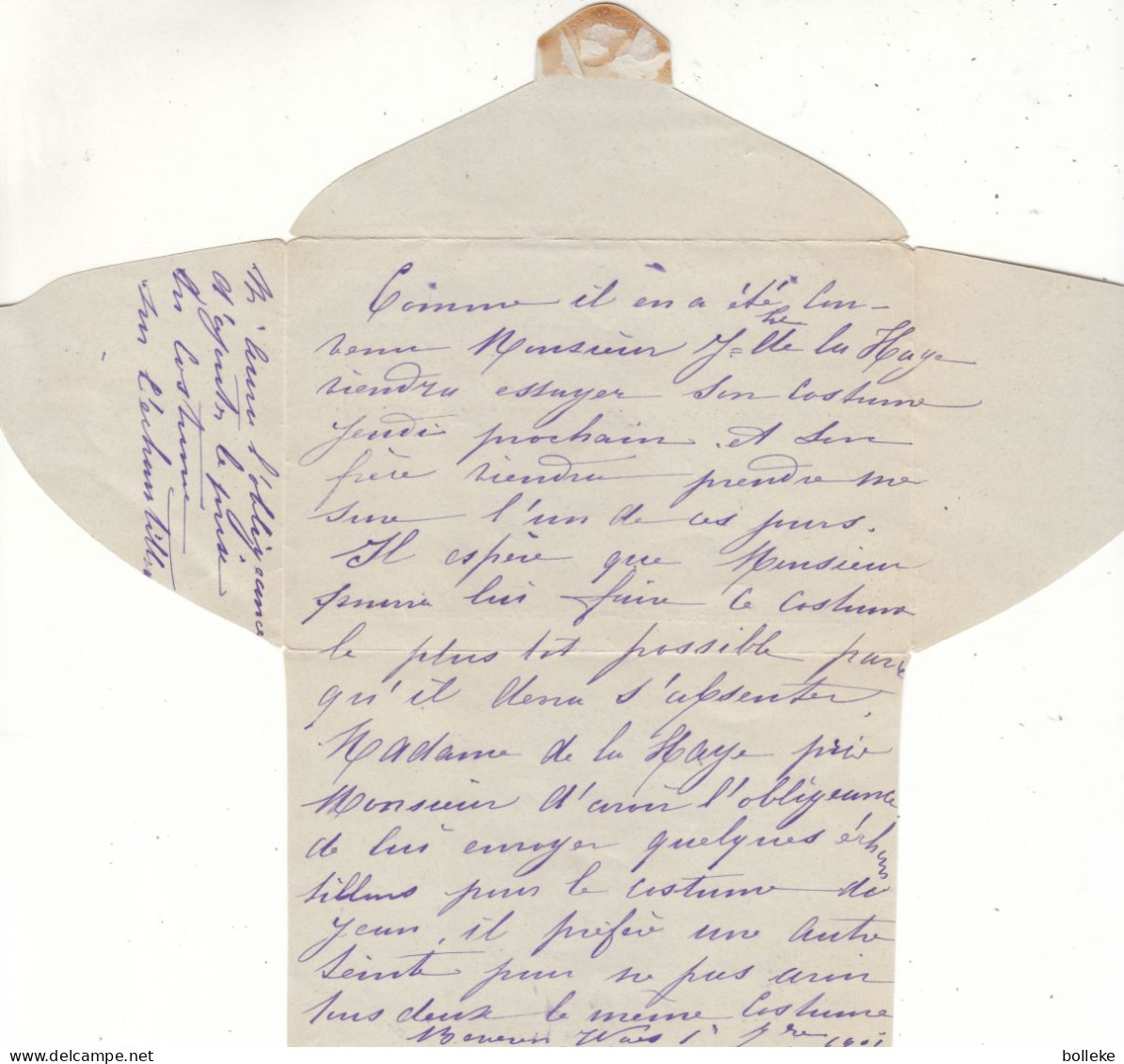 Belgique - Lettre De 1901 - Entier Postal - Oblit Beveren - Exp Vers Anvers - Fine Barbe - - Cartes-lettres