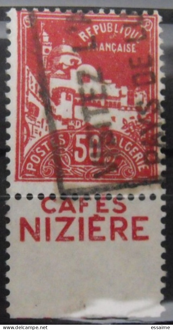 Timbre à Bande Publicitaire Algérie Mosquée De La Pêcherie 50 C Rouge N° 79A. Carnet Pub Publicité Cafés Nizière - Autres & Non Classés