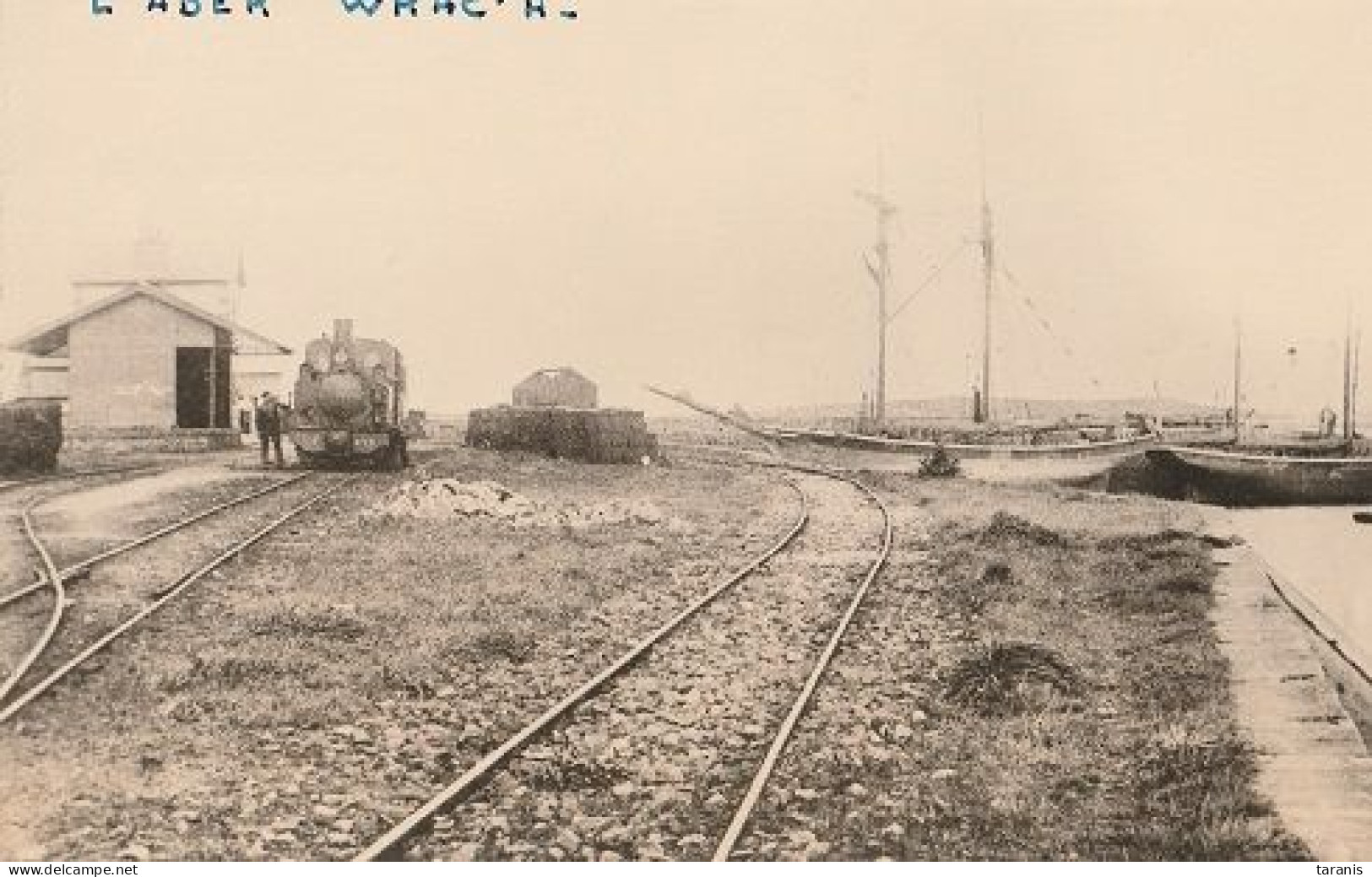 L'ABER WRAC'H - Locomotive En Gare, Voiliers à Quai -  TIRAGE PHOTO Non Daté - CPA TBon état - Autres & Non Classés