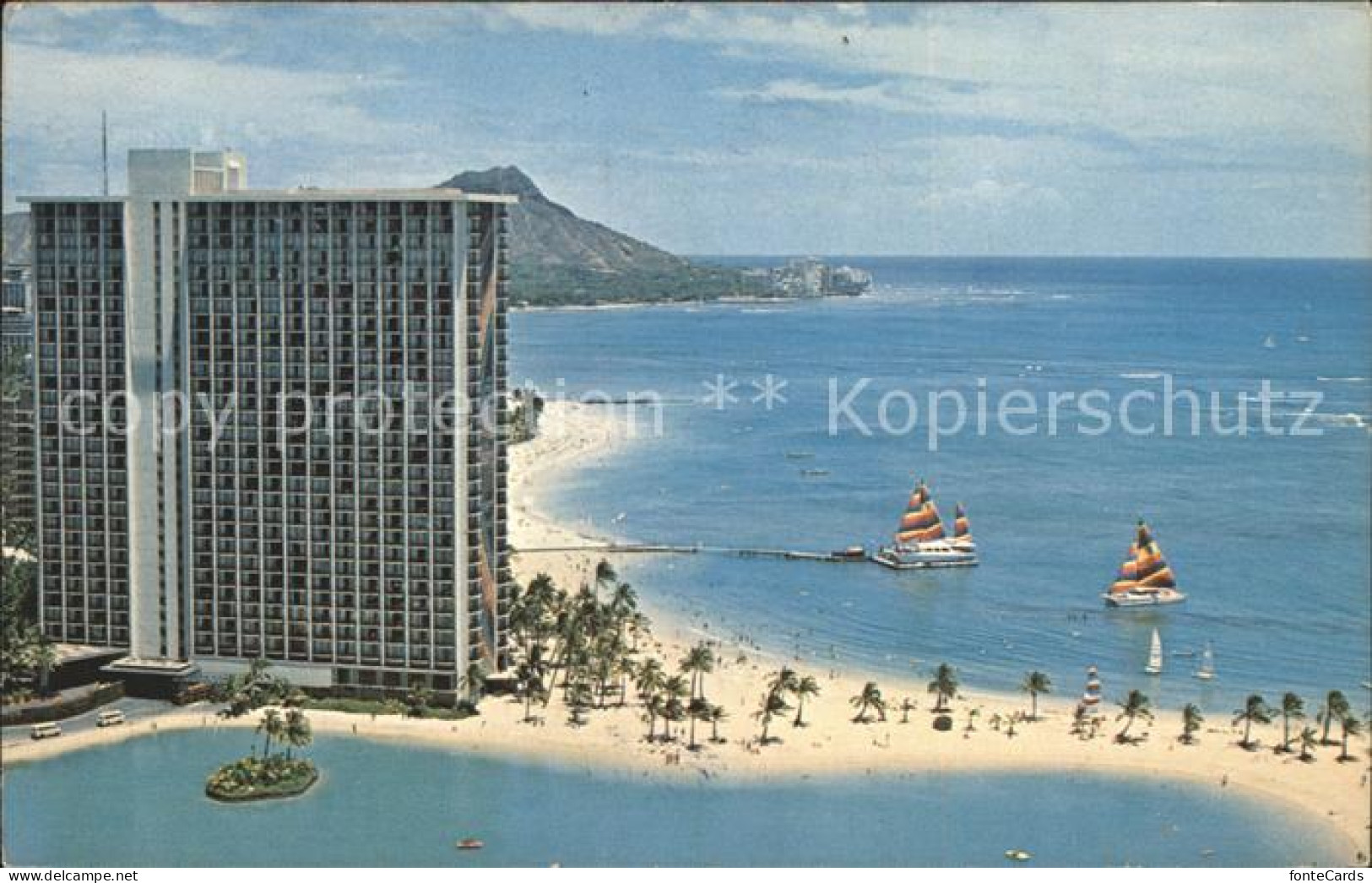 72161936 Waikiki Hilton Hawaiian Village Hotel Beach Aerial View - Andere & Zonder Classificatie