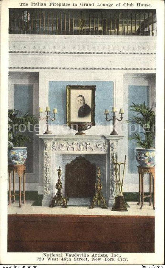 72161423 New_York_City Italian Fireplace In Grand Lounge Of Club House - Autres & Non Classés