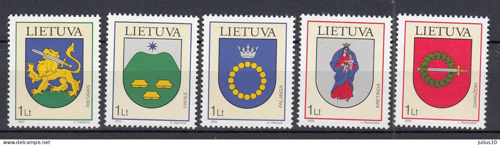 LITHUANIA 2003 Coat Of Arms MNH(**) Mi 809-813 #Lt1025 - Lithuania