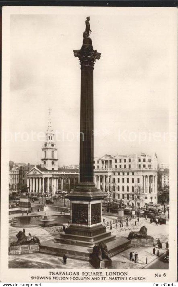 72157778 London Trafalgar Square Nelsons Column And St Martins Church - Andere & Zonder Classificatie