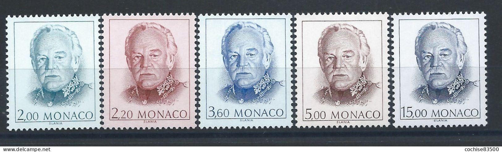 Monaco N°1671/75** (MNH) 1989 - Prince Rainier III - Nuevos