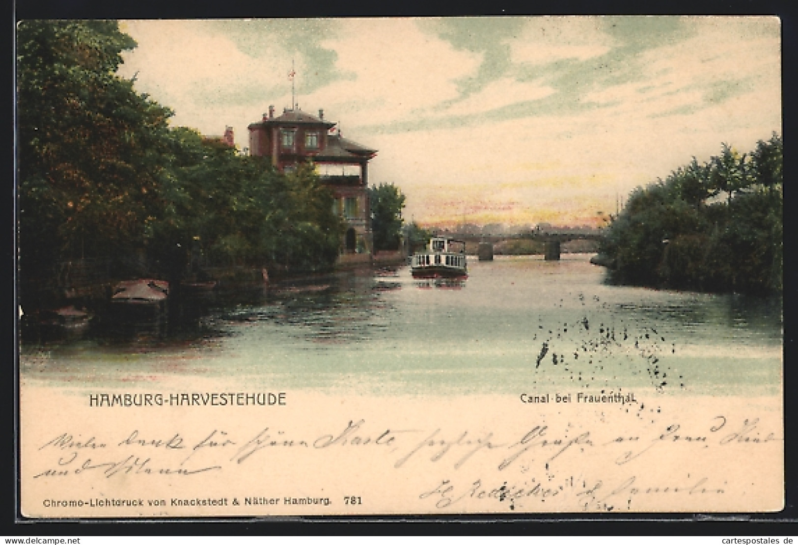 AK Hamburg-Harvestehude, Canal Bei Frauenthal  - Eimsbüttel