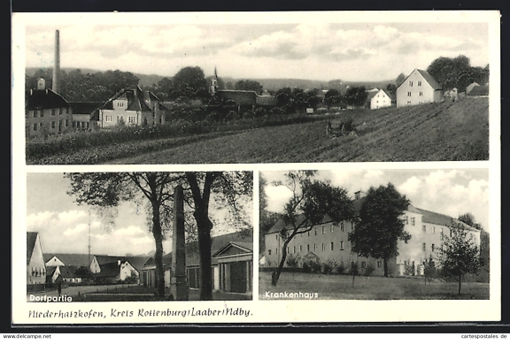 AK Niederhatzkofen /Kreis Rottenburg-Laaber, Ortsansicht, Dorfpartie Und Krankenhaus  - Other & Unclassified