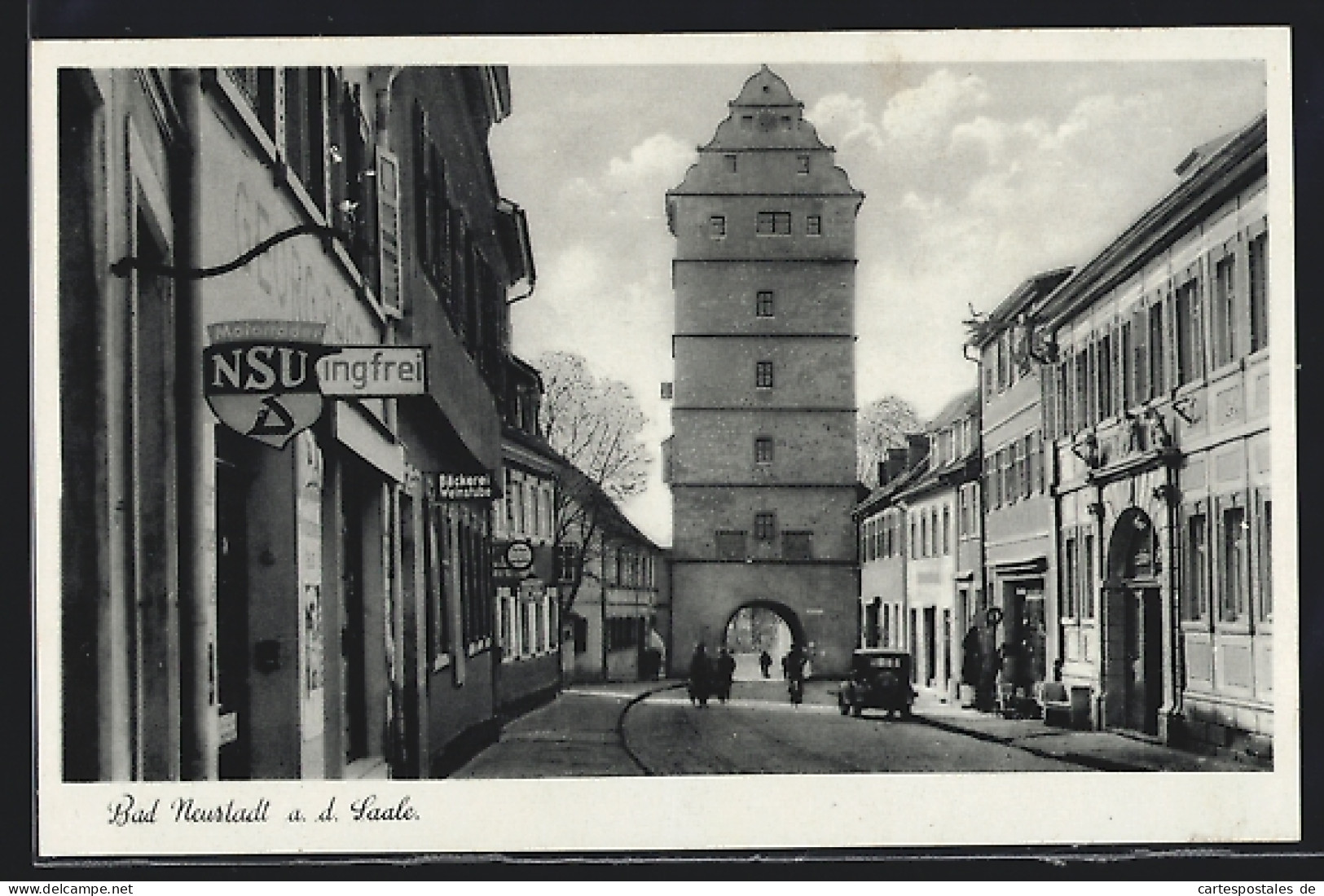 AK Bad Neustadt, Hohnstrasse Mit Tor  - Autres & Non Classés