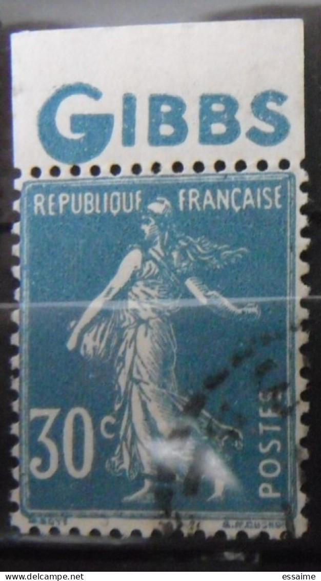 Timbre à Bande Publicitaire. Semeuse N° 192. 30 C. Pub Publicité Publicitaires Carnet. Gibbs - Autres & Non Classés