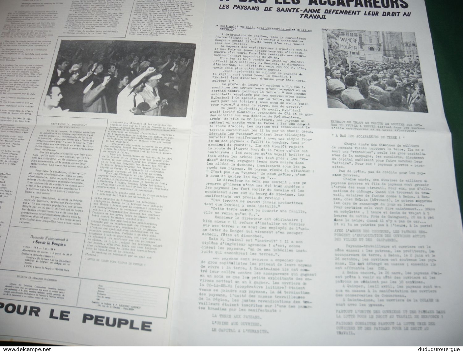 EVENEMENTS MAI 1968 : " SERVIR LE PEUPLE " N° SPECIAL 22  DU 21 MAI 1968 - 1950 - Oggi