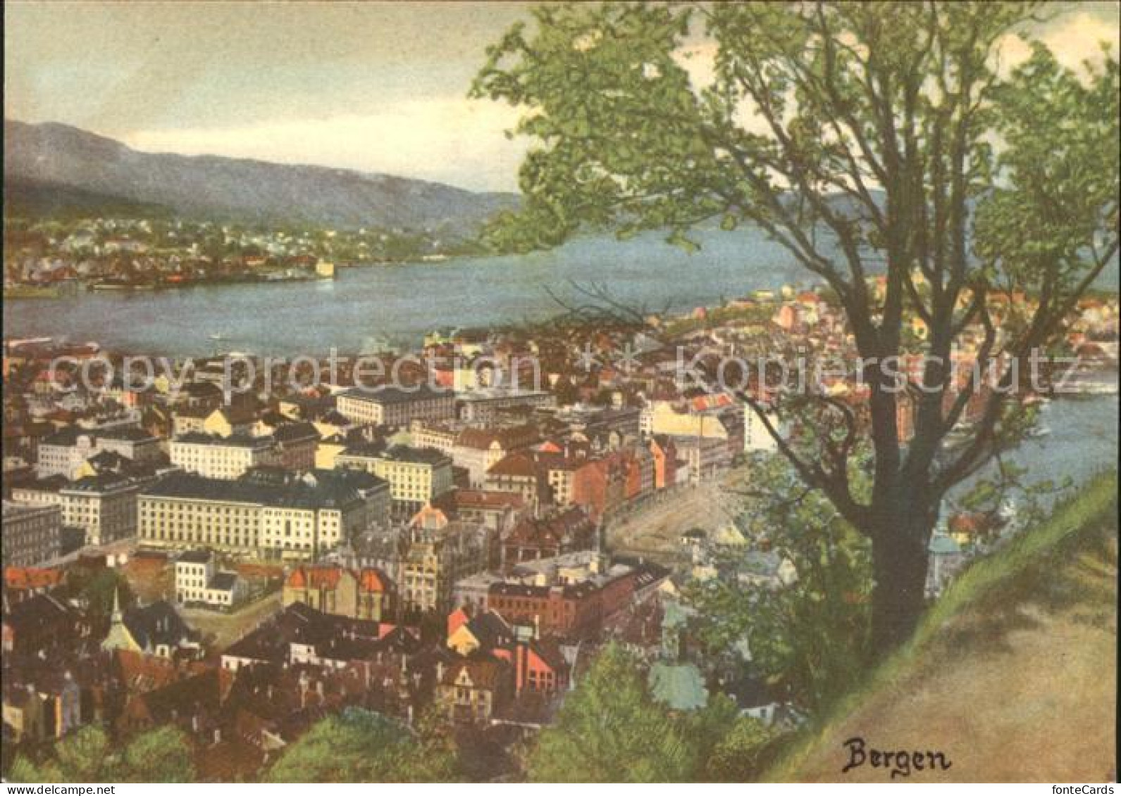 72153373 Bergen Norwegen Totalansicht Norwegen - Norway