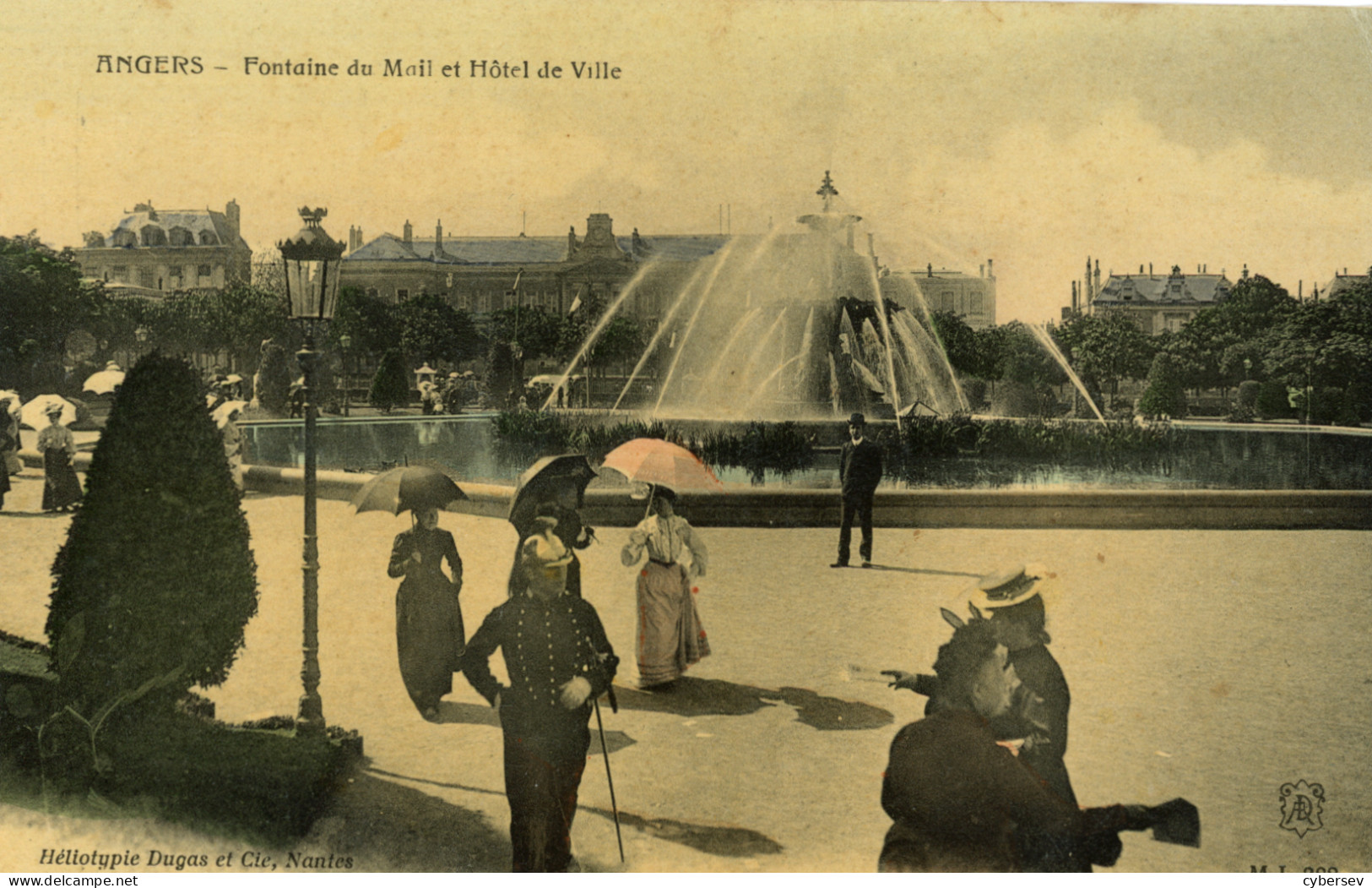 ANGERS - Fontaine Du Mail Et Hôtel De Ville - Animé - Angers