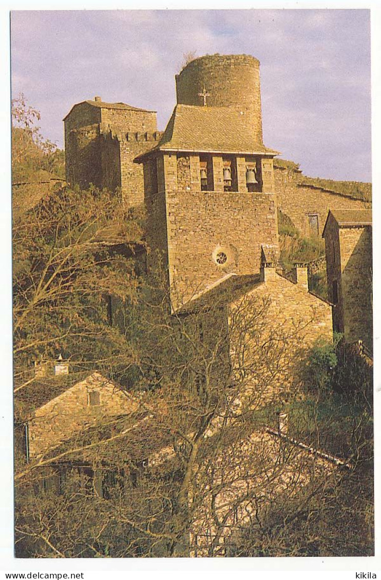 CPSM / CPM 14.5 X 9,6 Aveyron BROUSSE-LE-CHATEAU Château Fort Avec Son église Au Clocher Fortifié - Sonstige & Ohne Zuordnung