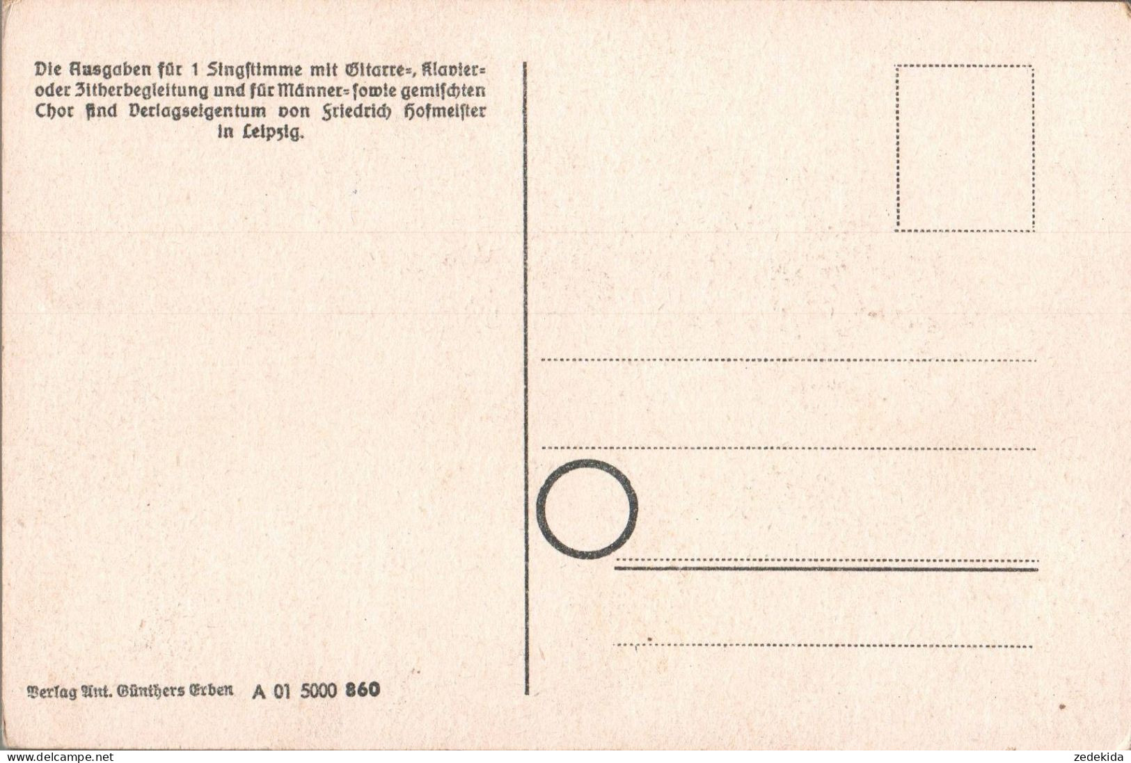 H2214 - Litho Anton Günther Liedkarte - S Labn Is A Büchl .... Erzgebirgisches Volkslied - Musik Und Musikanten