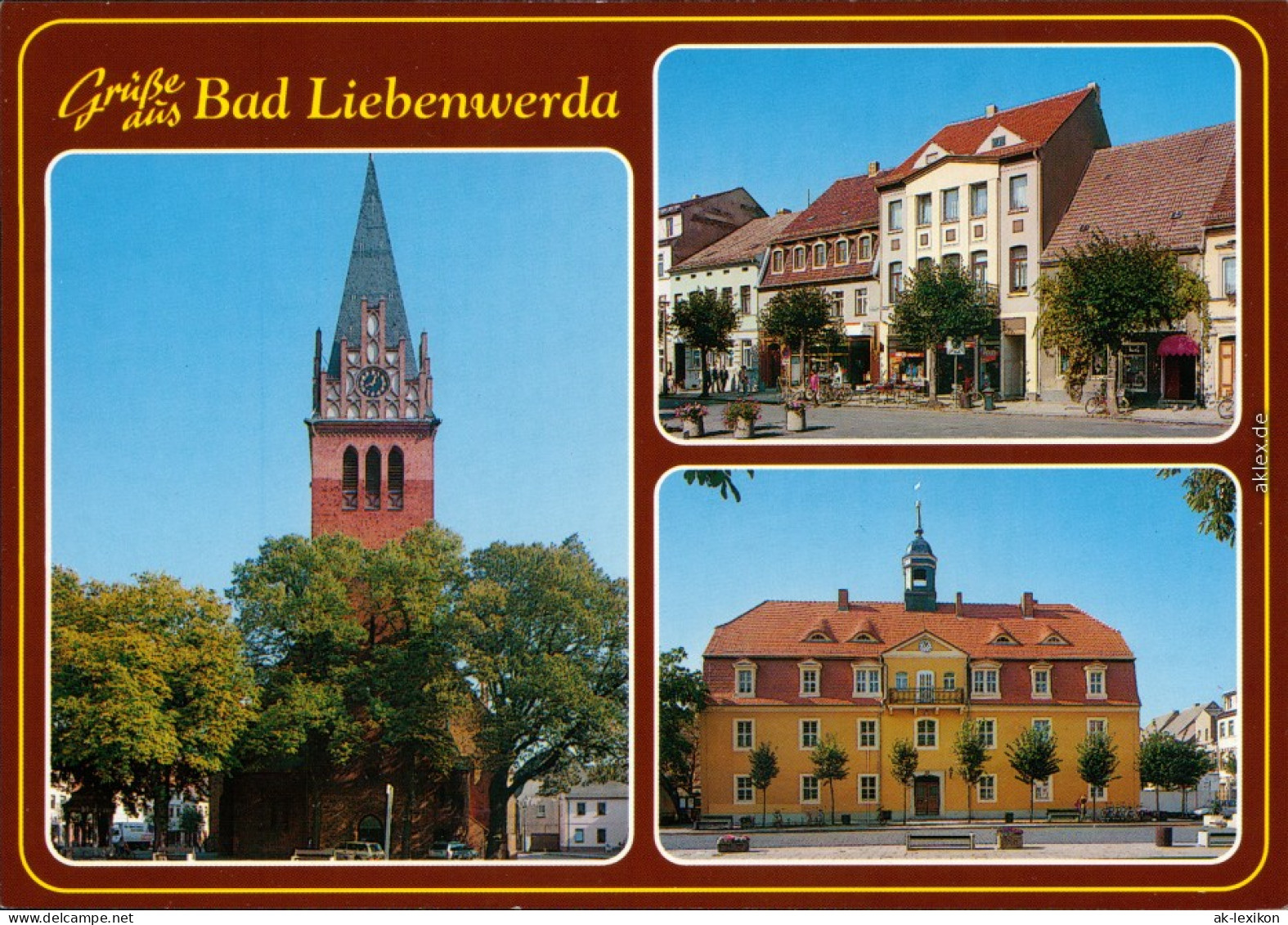 Ansichtskarte Bad Liebenwerda Kirche, Rathaus, Markt 1995 - Bad Liebenwerda