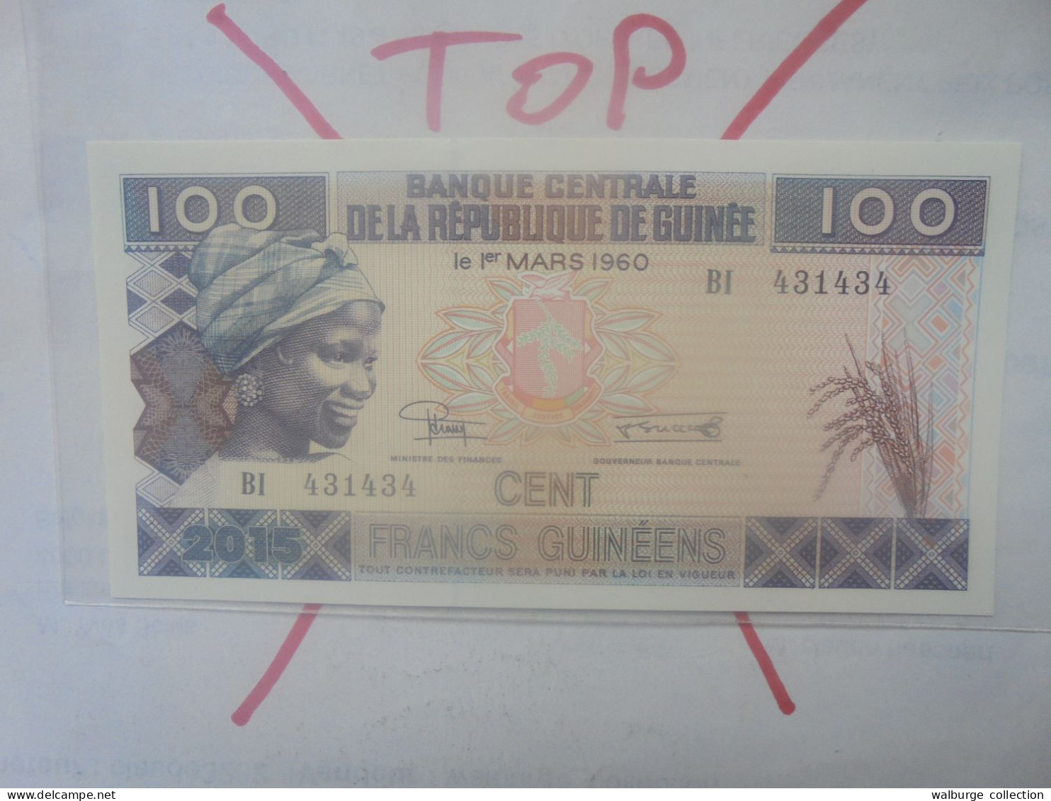 GUINEE 100 FRANCS 2015 Neuf (B.33) - Guinée
