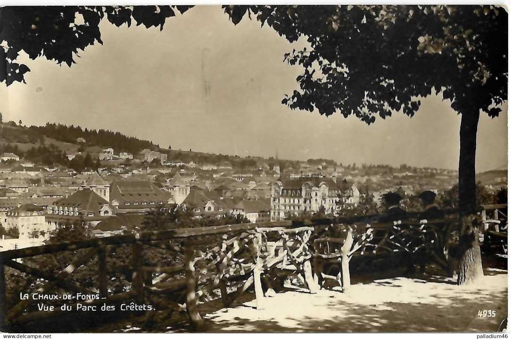 NE - LA CHAUX-DE-FONDS - VUE DU PARC DES CRÊTETS - Perrochet-Matile No 4935 - 17.10.1921 - La Chaux-de-Fonds